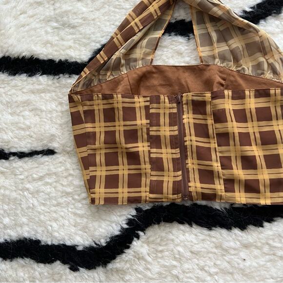 With Jean Tulip Plaid Halter Top in Cher - Picture 6 of 8